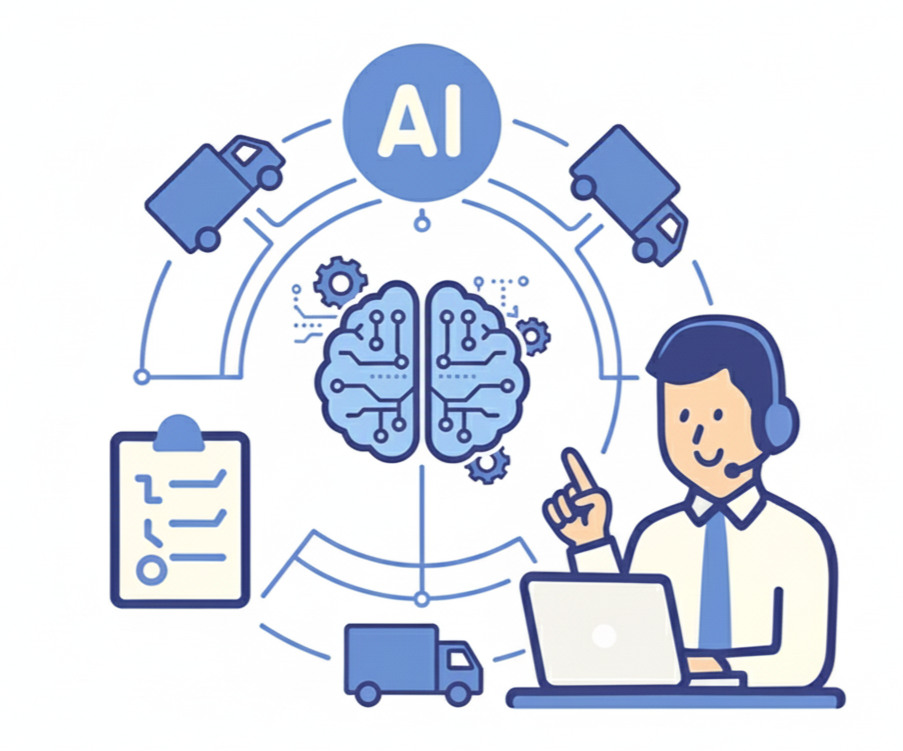 誰が操作しても同じ配車結果を
実現するAI自動配車